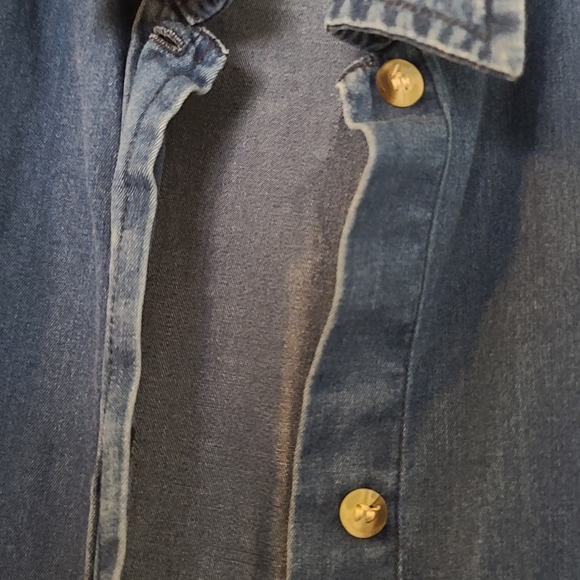 Chambray denim short sleeve shirt - Picture 4 of 12